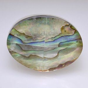 Amazing Abalone triplet ring, Quartz, unique, size 6.75, NWOT